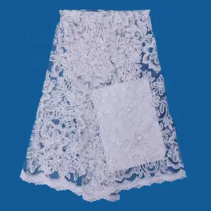 lace fabric factory dress white african sequin lace fabric for wedding