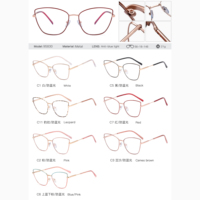 MS 95830 Gafas de Metal con Marco Delgado Estilo Ojo de Gato para Mujer, Anti Luz Azul, Logotipo Personalizado, Gafas Ópticas Modernas