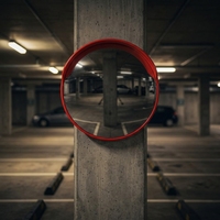 Miroir de circulation convexe grand angle pour route, dôme 220°, extérieur/intérieur, en PC, antivol, pour parking, miroir d'angle convexe