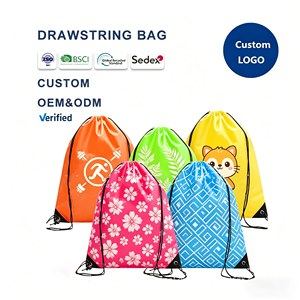 Heavy Duty Custom Logo party Travel Color <b>Waterproof</b> Polyester <b>Drawstring</b> <b>Bags</b> Sports Shoe Gym Sack Durable <b>Drawstring</b> Backpack - Product Image 1