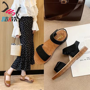 Factory Wholesale Cheap Beef Sandals Flat Student Roman Beach <b>Shoes</b> <b>Soft</b> Soled One-line Women's - Product Image 2