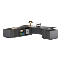 Luxueux mobilier de bureau exclusif pour PDG, bureau de direction haut de gamme en bois noir, bureau de direction moderne