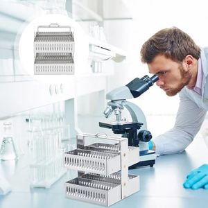 Support de lame de microscope en acier inoxydable, support empilable à 30 positions pour l'enseignement et l'utilisation en laboratoire - Product Image 6
