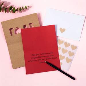 Cartes de remerciement en papier kraft personnalisées, cartes de vœux, cartes d'anniversaire avec couverture rigide, papier fantaisie, impression offset - Product Image 4