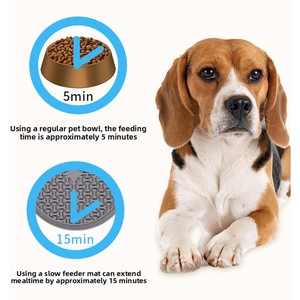 Tapis d'alimentation lent pour animaux de compagnie en silicone à ventouse, antidérapant, anti-débordement, pour nourriture et eau, lavable, pour chien et chat - Product Image 4