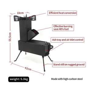 Stufa a <span class=keywords><strong>legna</strong></span> a razzo a portale quadrato pieghevole per cucinare all'aperto infiammabile multicombustibile per il campeggio - Product Image 4