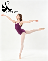 Maillot de Ballet para Mujer con Tirantes Dobles Finos, Fruncido Delantero y Espalda Cruzada, Ideal para Gimnasia y Danza