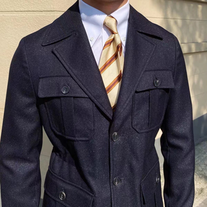 Autumn Winter <strong>Mandarin</strong> <strong>Collar</strong> High Set Vintage Waterproof Leather <strong>Jacket</strong> for Men Retro Hunting Leisure Party - Product Image 3