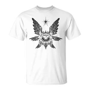 Camiseta gótica Angel Seraphim con diseño de ojo alado, ajuste unisex - Product Image 1
