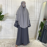 Offre Spéciale Khimar 3 Couches Voiles Niqab Hijab Musulman Long Hijab Prière Islamique Surdimensionné 3 Couches Mousseline Khimar