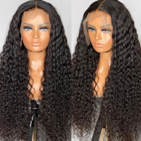 Perruques de cheveux humains bouclés bruts birmans, Lace Front, densité 200%, cheveux indiens bruts, frontale 13x4, sans colle, avec sac