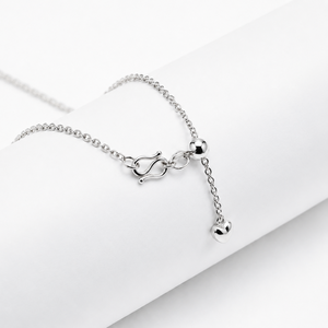 Glam High End Polished White Pt950 Fine Adjustable Minimalist Pendant Chain Unisex Daily <b>Stack</b> Gift Platinum Jewelry - Product Image 6