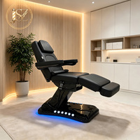 Table de massage électrique réglable pour spa, salon de beauté, soins du visage, esthétique, tatouage, podologie avec accoudoirs