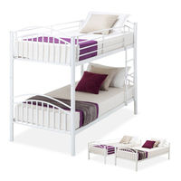 Lit superposé moderne en métal, best-seller, construction robuste, se démonte en deux lits simples, idéal pour appartement, hôtel, école, chambre à coucher