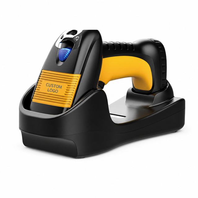 Rugged Wireless 1D+2D 2D Barcode Scanner 1280x800 CMOS 4 Mil 2.4G 90m Bluetooth 40H Battery Cradle IP54 X-7301