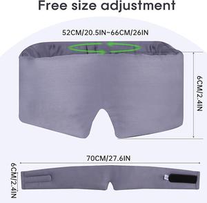 Masque de sommeil en bambou 3D occultant pour dormeurs latéraux, masque oculaire sans pression pour voyage en avion (gris) - Product Image 5