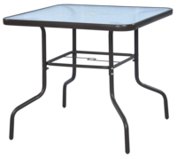 Table de jardin personnalisée en verre trempé noir sérigraphié, plateau en mosaïque, table à café de jardin