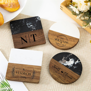 High Quality Marble Wood <strong>Coasters</strong> Custom Engraved Marble and Wood <strong>Coasters</strong> Wooden Marble <strong>Coasters</strong> <strong>for</strong> <strong>Drinks</strong> - Product Image 1