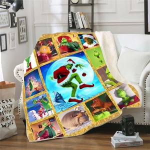 Custom 3D Print Printed Coral <strong>Halloween</strong> Grinch Christmas Nightmare Before Plush Fleece <strong>Blanket</strong> - Product Image 2