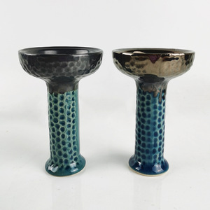 Bol à chicha en céramique Sheng Ling, design nid d'abeille bleu, pour chicha arabe. - Product Image 1