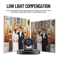 Solución de transmisión en vivo NDI 4K 21X, 3 cámaras PTZ para transmisión y uso profesional en eventos de iglesia, y conmutador POE