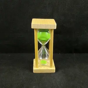 Toptan küçük cam kum-Fabrika el yapımı özel benzersiz ahşap kare küçük kum kum saati/kum saati/kum zamanlayıcı 15 dakika ofis ekranı için