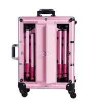 Valise de maquillage à roulettes en pierre tendance, best-seller, avec miroir lumineux en aluminium