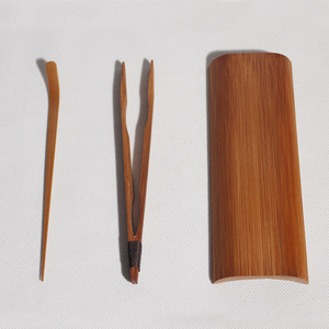 Cérémonie du thé en bambou : Six accessoires essentiels – Cuillère à thé, aiguille à thé, spatule à thé, cuillère à thé et ensemble de service – Kit tout-en-un en bambou naturel - Product Image 2