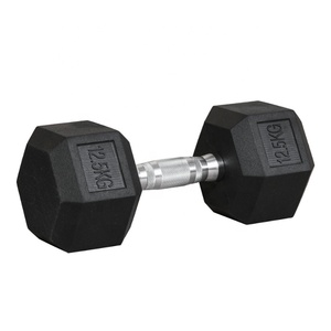 Ensemble d'<span class=keywords><strong>haltères</strong></span> hexagonales robustes de 12,5 kg <span class=keywords><strong>avec</strong></span> poignée en acier moleté, revêtement en caoutchouc noir, <span class=keywords><strong>pour</strong></span> hommes, femmes et dames - Product Image 3