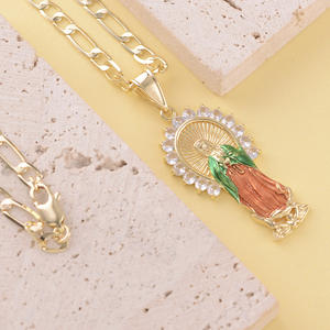 Collar con Colgante <span class=keywords><strong>de</strong></span> <span class=keywords><strong>la</strong></span> <span class=keywords><strong>Virgen</strong></span> Marí<span class=keywords><strong>a</strong></span>, Cadena Figaro Tricolor, Oro <span class=keywords><strong>de</strong></span> 14K, Joyerí<span class=keywords><strong>a</strong></span> Religiosa <span class=keywords><strong>de</strong></span> Moda, <span class=keywords><strong>Virgen</strong></span> <span class=keywords><strong>de</strong></span> <span class=keywords><strong>Guadalupe</strong></span>, Oro Laminado - Product Image 3