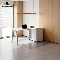 Postes de travail modulaires modernes pour bureaux, système de bureau en bois avec structure en acier pour espaces de travail des employés