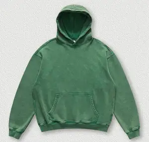 Özel 500gsm ağır düz renk özel ağır sıkıntılı boy boş taş asit Vintage yıkama Hoodie Unisex Hoodie