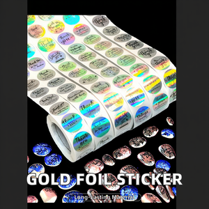 Autocollant de circuit imprimé personnalisé en PVC gaufré à l'or, étiquette ronde colorée pour produits ménagers et oreillers - Product Image 2