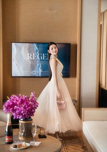 Formal Tight Waist White Mesh <b>Maxi</b> Vest Dress V-neck Sleeveless Oem Service Factory Production Premium Quality - Product Image 6