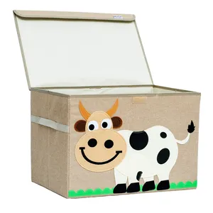 Foldable Storage Box Top Selling Foldable Linen Fabric Large Kids Toys Organizer And Storage Box With Lid