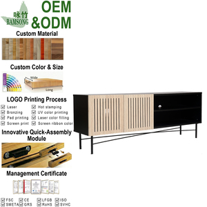 <span class=keywords><strong>Meuble</strong></span> <span class=keywords><strong>TV</strong></span> Minimaliste avec Gestion des Câbles, <span class=keywords><strong>Meuble</strong></span> <span class=keywords><strong>TV</strong></span> Moderne en Bois de Bambou Noir, Console <span class=keywords><strong>TV</strong></span> pour Salon et Chambre à Coucher, Vente en Gros - Product Image 1