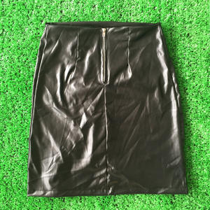 Jupe crayon moulante décontractée pour femme 2026 avec fermeture éclair, lacets et fente en cuir PU, idéale pour les soirées - Product Image 2