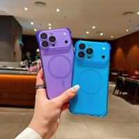 Coque de téléphone transparente en TPU souple avec coussin d'air magnétique, antichoc aux quatre coins, protection de l'objectif à grande fenêtre pour 17 16 Pro Max