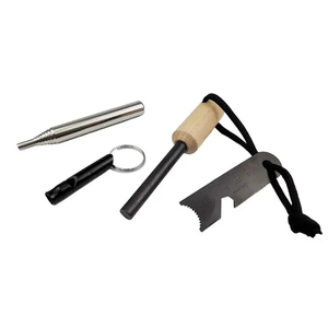 <span class=keywords><strong>Flintstone</strong></span> 7 in 1 Survival Camping Survival Tactical Gear Fire Starter con manico in legno - Product Image 4