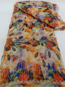 Ni. Ai sang trọng đính cườm Ren Vải đầy màu sắc vải tuyn lưới ren pháp Sequins ren lưới với ngọc trai cho phụ nữ buổi tối - Product Image 2