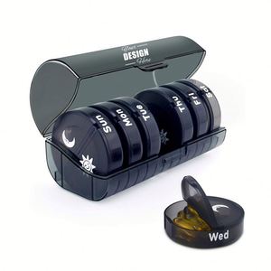 Organisateur de pilules personnalisé pour 7 jours, deux fois par jour, grande boîte à pilules de voyage pour vitamines/suppléments, sans BPA, facile à nettoyer - Product Image 1