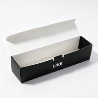 Boîtes à sushi en papier noir de qualité alimentaire personnalisées en gros, boîtes d'emballage en papier noir personnalisées avec logo pour la restauration de sushi à emporter
