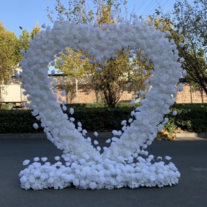W-C020 Nuovo Design Arco a Cuore Artificiale 7ft/8ft con Fiori Arco a Cuore di Rose Artificiali per Proposte di Matrimonio e Sfondo per Eventi - Product Image 4