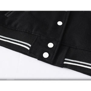 Chaqueta universitaria Vintage transpirable ecológica con capucha negra de satén hecha a medida soporte de abrigo de invierno informal deportivo de alta calidad - Product Image 5