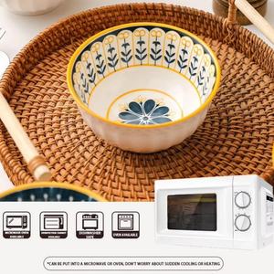 Tazón de Cerámica China con Estampado Retro Nórdico, 4.5 Pulgadas, Porcelana Bajo Vidriado, Apto para Lavavajillas, Ecológico, para Comedor, Hogar y <span class=keywords><strong>Restaurante</strong></span> - Product Image 3