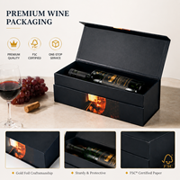 Boîte cadeau pour verre à vin, fabrication artisanale, recyclable, design personnalisé, luxe, emballage magnétique personnalisé avec insert en EVA