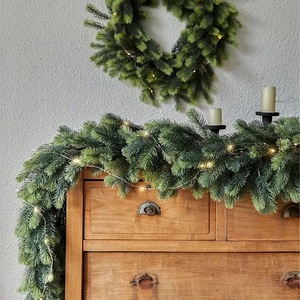 Guirlande de Noël artificielle en pin, 100-200 cm, en PE, motif vigne, pour décoration de porte - Product Image 1