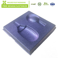 Plateau intérieur personnalisé en pulpe moulée biodégradable, sablée, en fibre de canne à sucre, de couleur violette