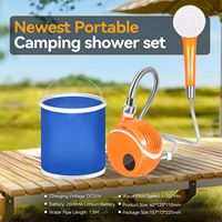 Douche portable extérieure étanche en plastique à double usage pour voiture et maison, ensemble de douche à main pressurisée pour plage et camping