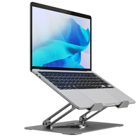 Support pour ordinateur portable NBJOHSON, réglable, base rotative à 360°, support ergonomique, pliable, portable, en acier carbone.